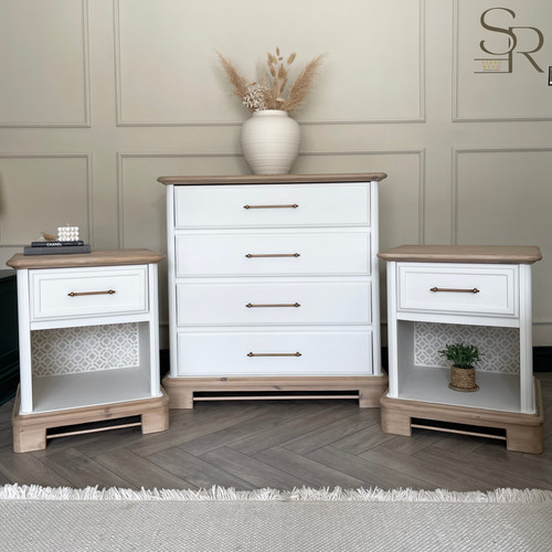 White bedroom furniture set - white,